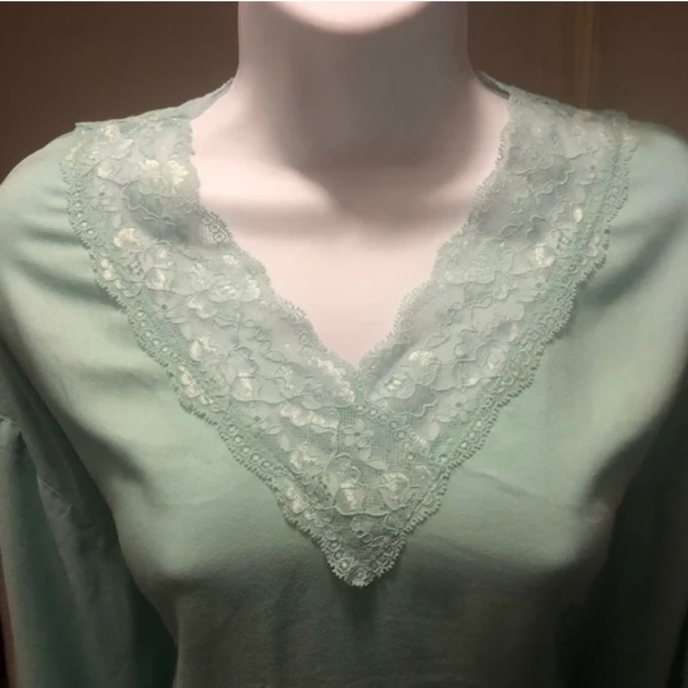 Mint Lace Blouse - Soft Surroundings - Womens Medium